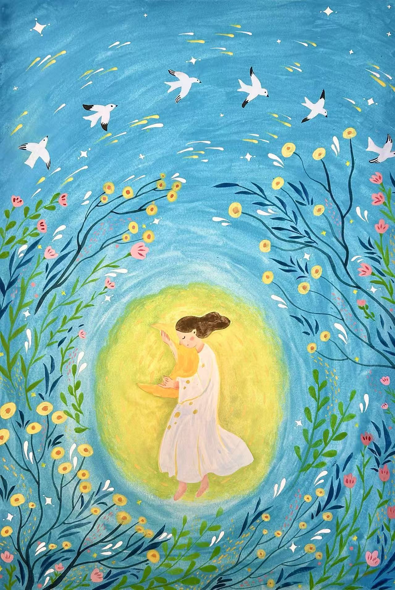 手绘插画 | 祈愿～