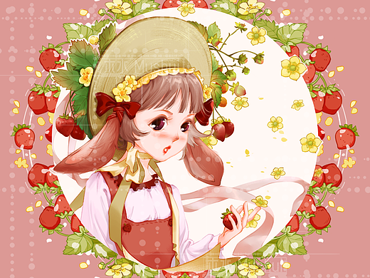 兔子和草莓的美妙組合 | 我自己的oc（個(gè)人主頁-ZNzIzNjgwNDg=） - 創(chuàng)作習(xí)作 - 站酷設(shè)計(jì)師木氵水原創(chuàng)素材 - 站酷ZCOOL