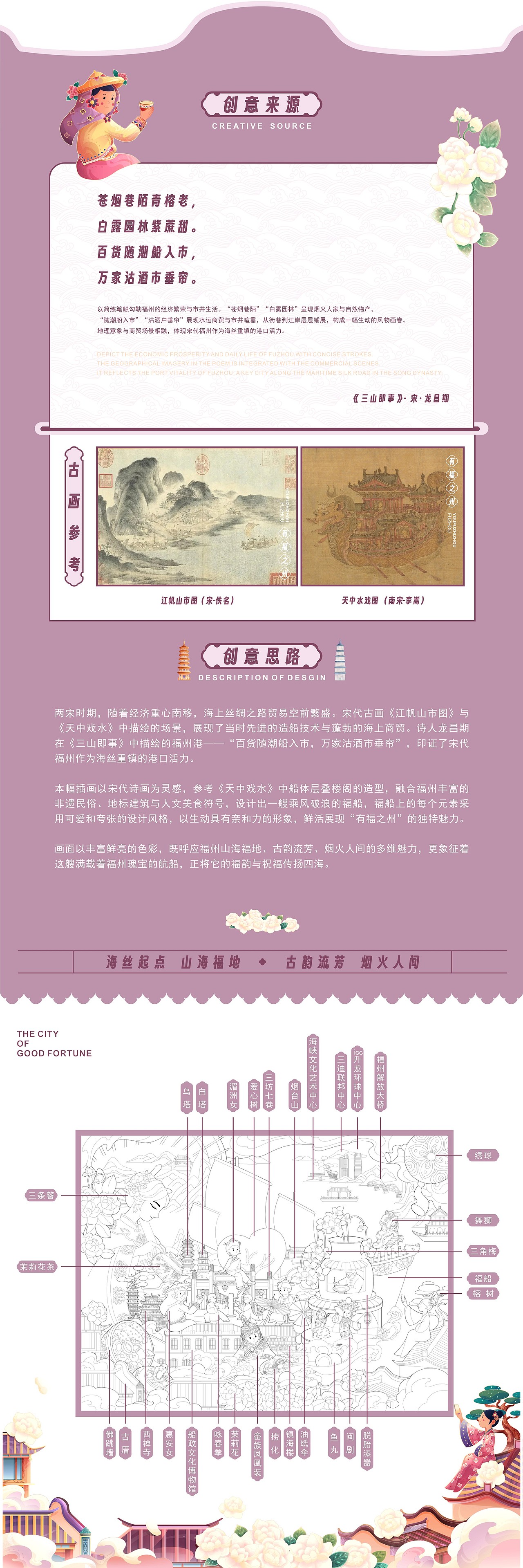 “有福之州”新国风城市插画