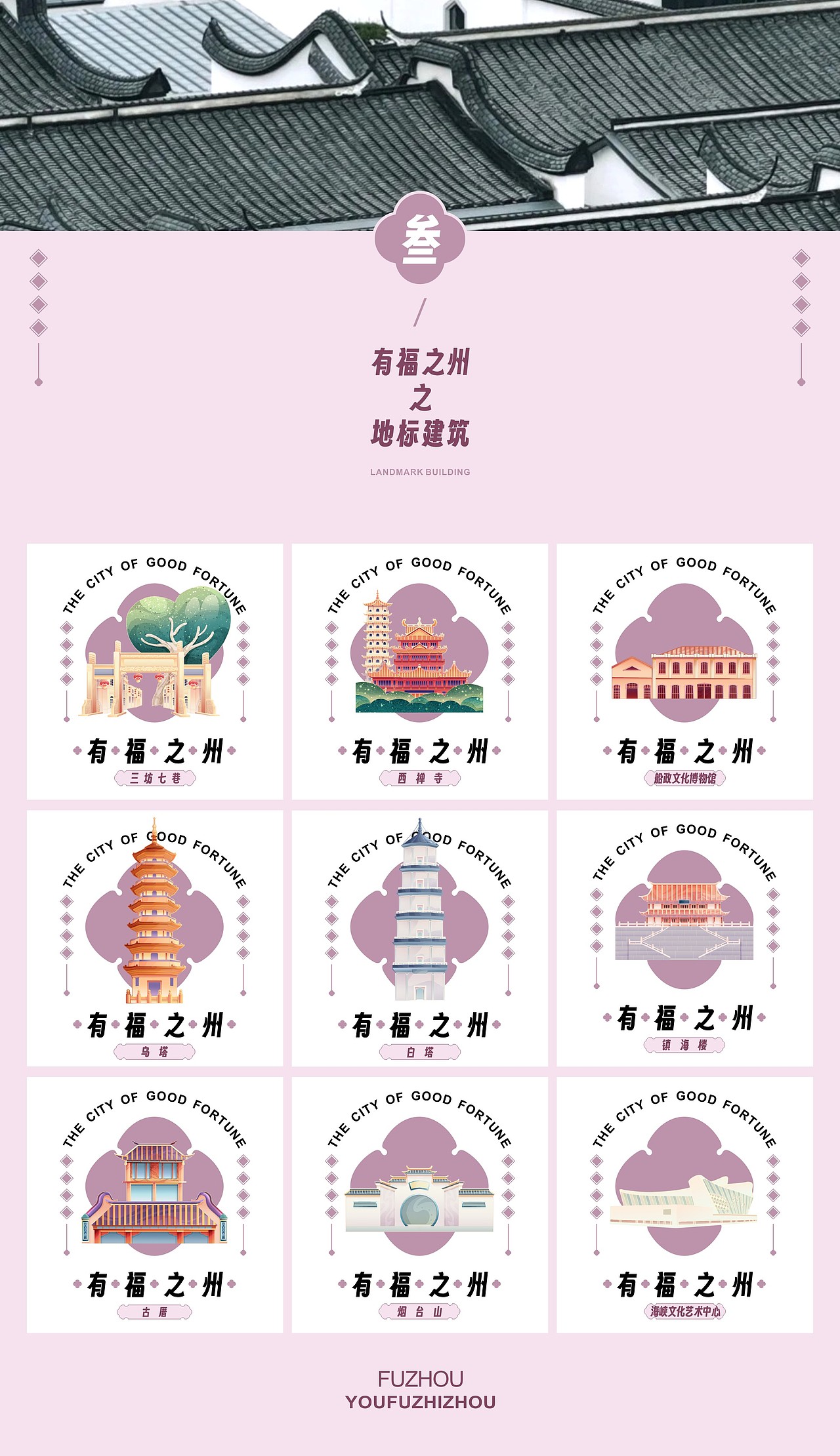 “有福之州”新国风城市插画