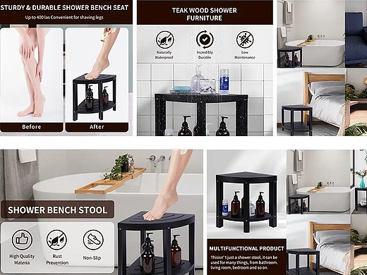 三角凳亚马逊主图A+