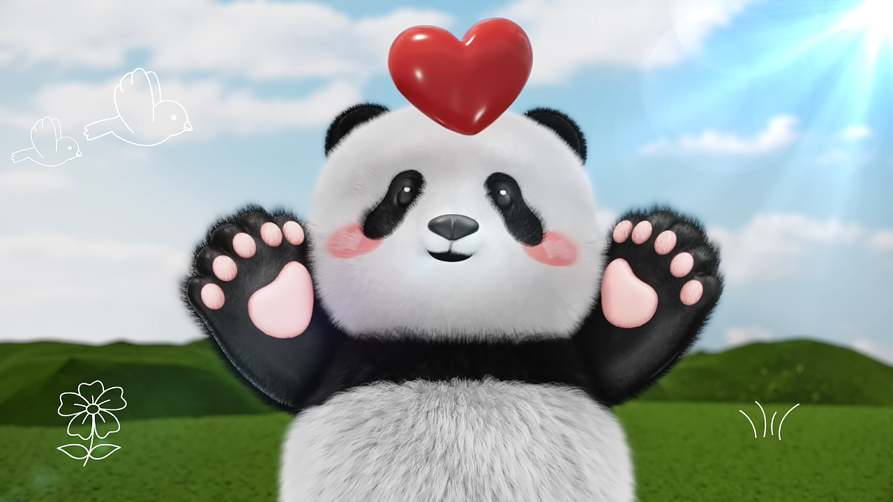 萌兰 & 美诺联名大熊饼 招牌动作五