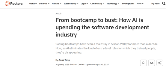 美国程序员失业率创纪录：17万本科生难就业，AI抢饭碗！