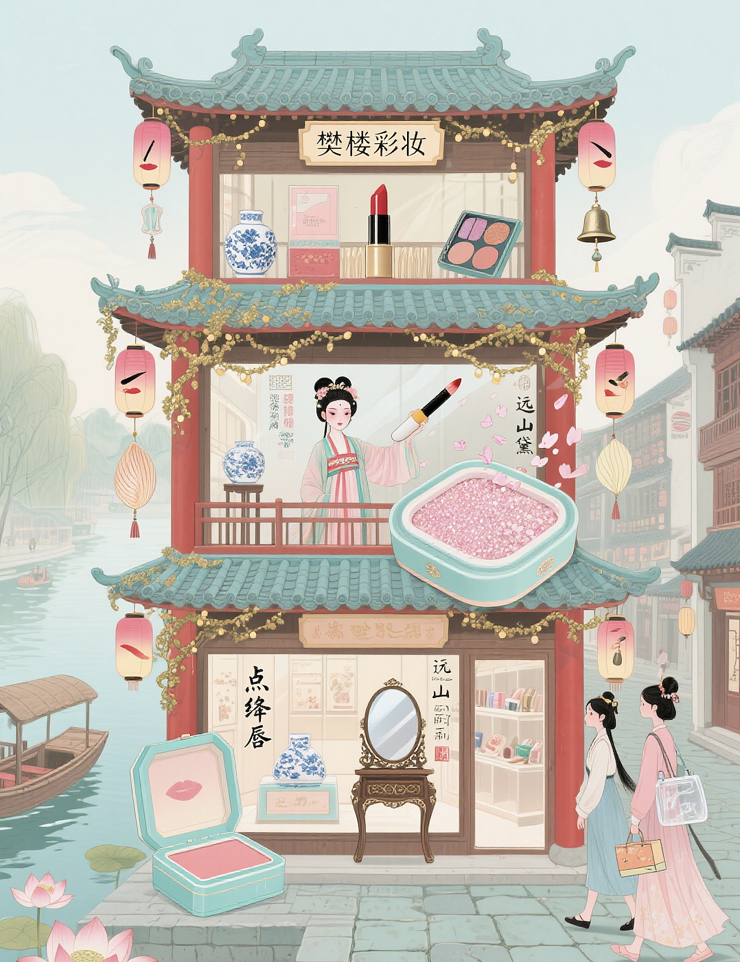 横店新开了一家化妆品店，快来看看（图ZMzk0ODc2NDEy） - 宣传物料 - 站酷设计师张大胆子小原创素材 - 站酷ZCOOL