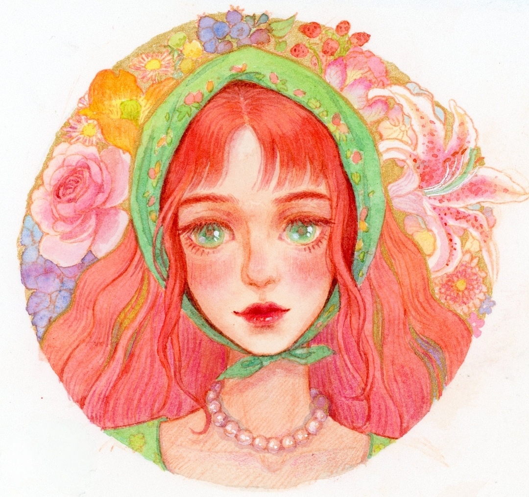 水彩头像（图ZMzk0ODgyNTg4） - 创作习作 - 站酷设计师山月的魔法花园原创素材 - 站酷ZCOOL