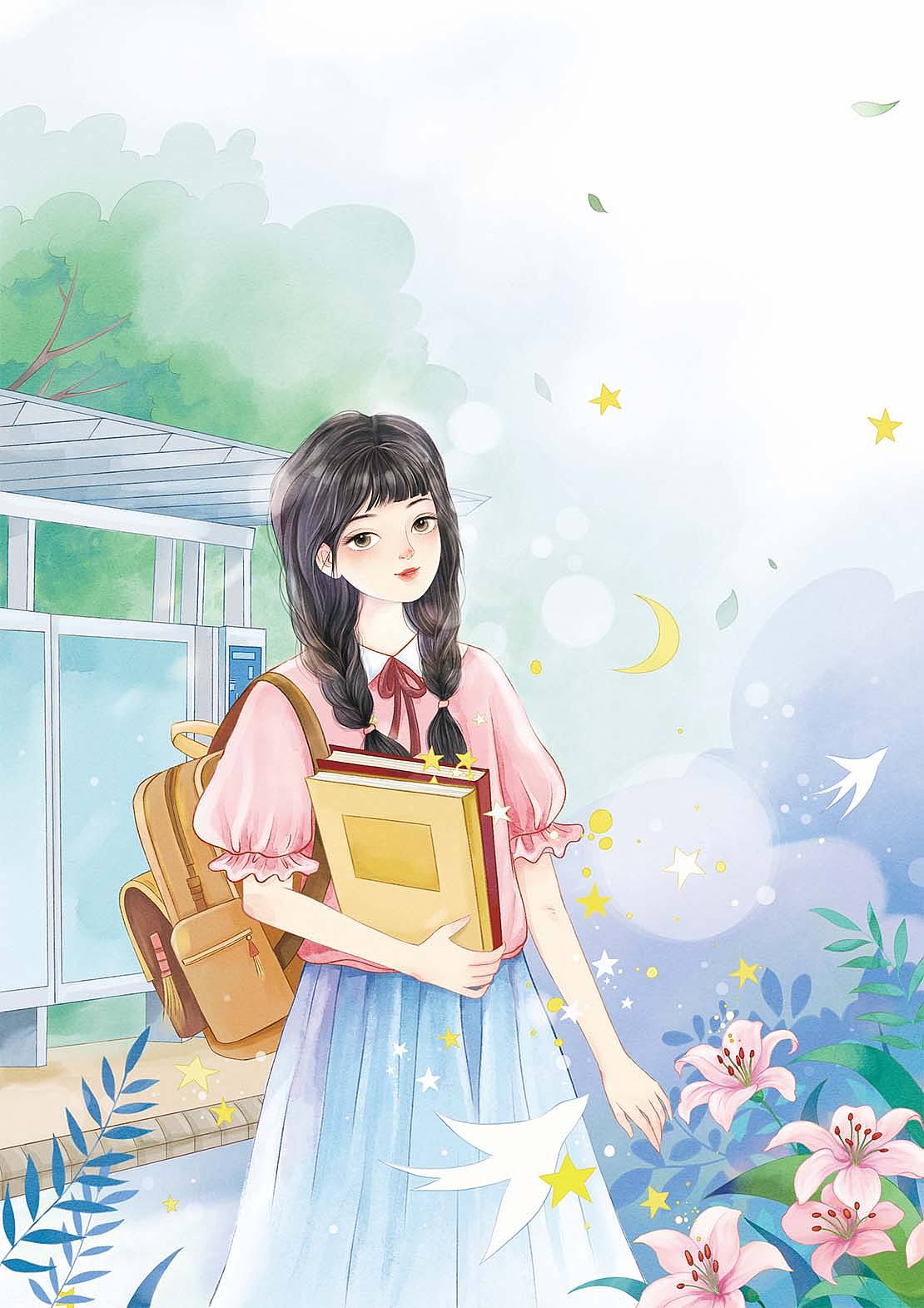 中小学生文学插画封面ing（图ZMzk0ODkyMDY4） - 儿童插画 - 站酷设计师默墨染原创素材 - 站酷ZCOOL