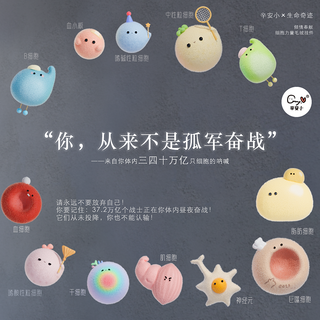【细胞力量毛绒盲盒】你，从来不是孤军奋战！（图ZMzk0ODk5MDY0） - 人物/生物 - 站酷设计师辛安小xin原创素材 - 站酷ZCOOL