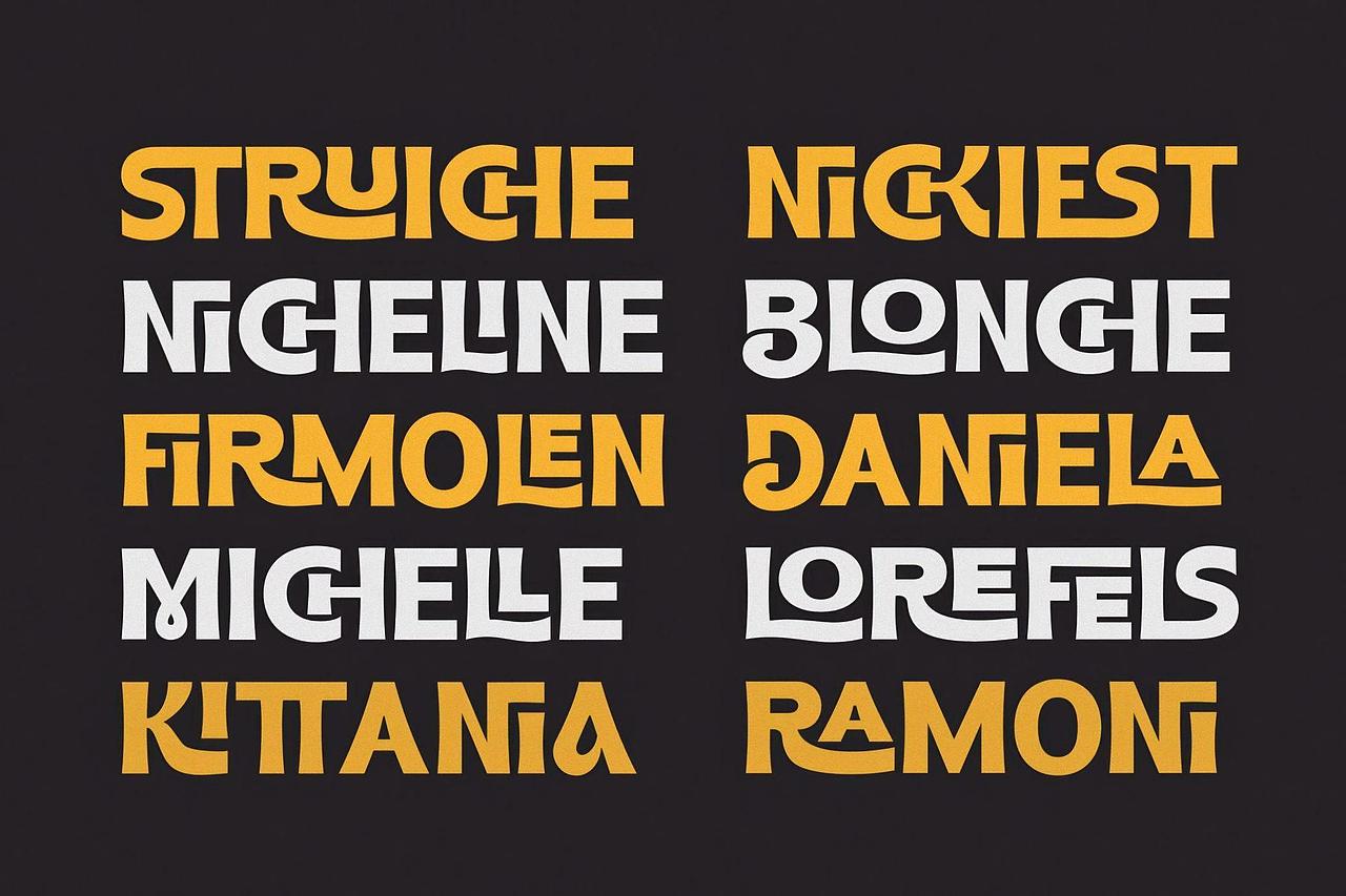 复古时尚连笔粗体广告海报文创服装标题无衬线英文字体