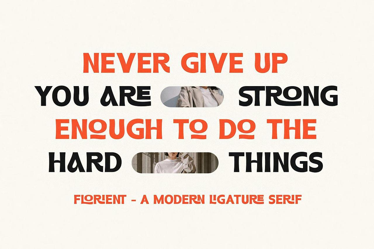 复古时尚连笔粗体广告海报文创服装标题无衬线英文字体