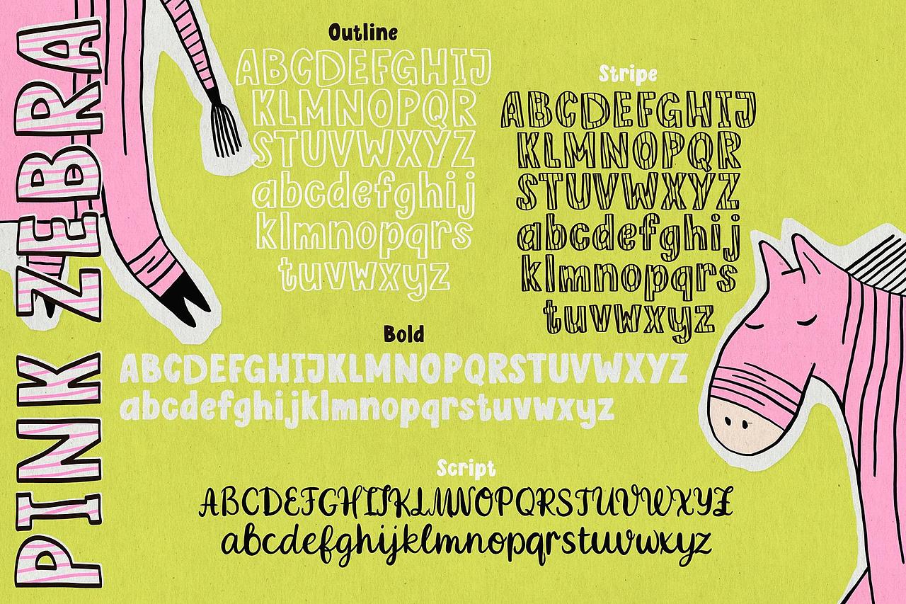 4款趣味卡通儿童广告海报画册封面标题手写英文字体（图ZMzk0ODk5NTEy） - 字体/字形 - 站酷设计师最西文集原创素材 - 站酷ZCOOL