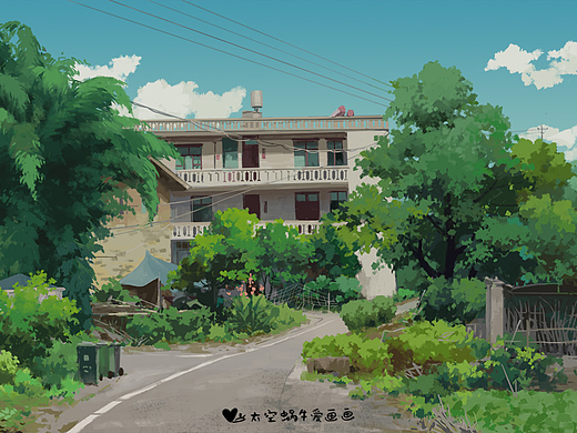 画了一些动漫风场景