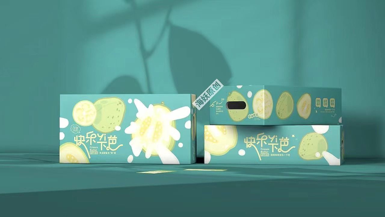 {原创}芭乐水果礼盒卡通风格包装设计
