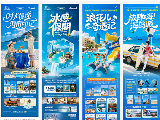 海南旅游海报PSD模板出售