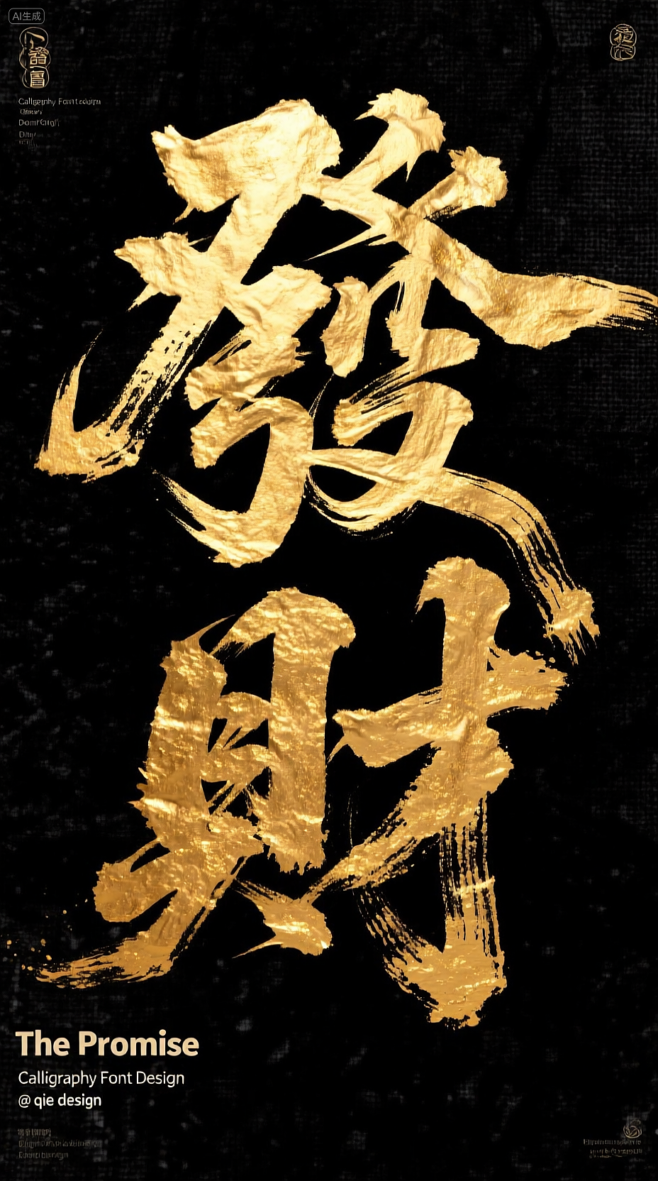 🖊️「手机贴膜变发财符｜金箔书法美到跺脚」（图ZMzk0OTEyMTE2） - AI作品 - 站酷设计师星星炸毛企鹅原创素材 - 站酷ZCOOL