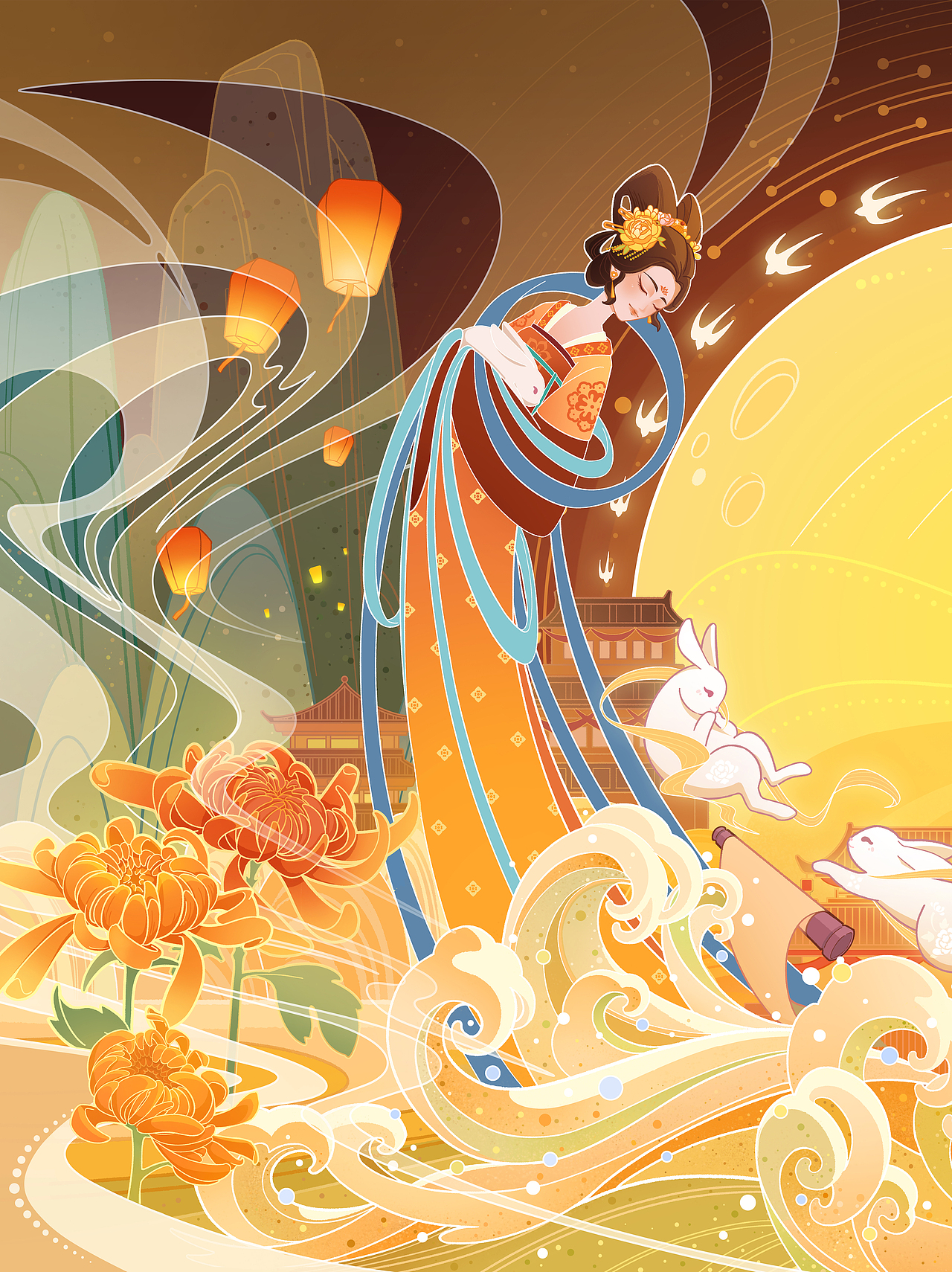 中秋节包装插画 | 可授权（图ZMzk0OTE2MTk2） - 商业插画 - 站酷设计师小语YUY原创素材 - 站酷ZCOOL