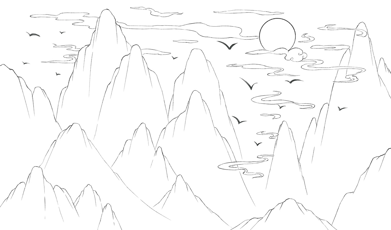 原创古风场景 | 日照金山（图ZMzk0OTI3OTk2） - 商业插画 - 站酷设计师栗子酱Lizel原创素材 - 站酷ZCOOL