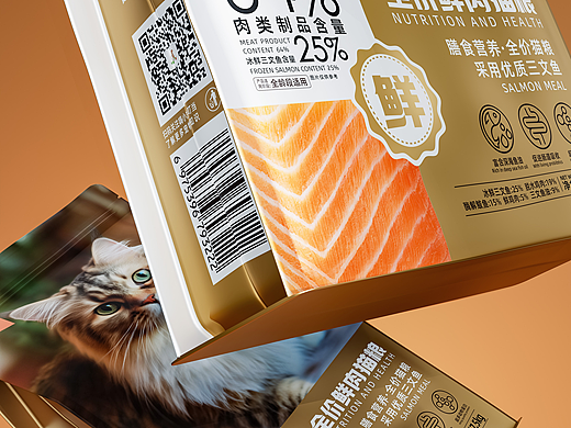 全价鲜肉猫粮（采用优质三文鱼）包装设计