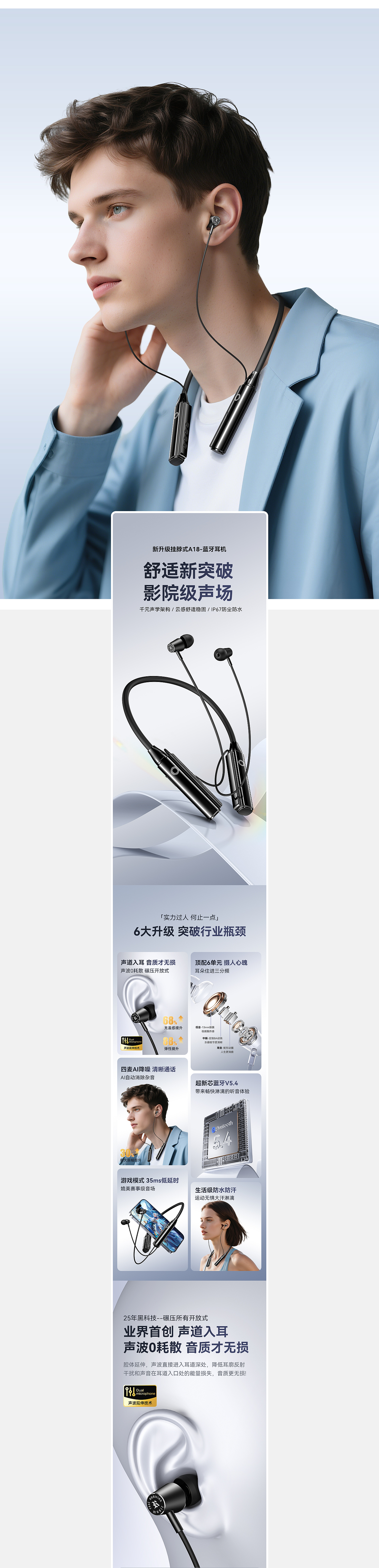 挂脖耳机详情页单品全案视觉设计【飞鼠品牌视觉】