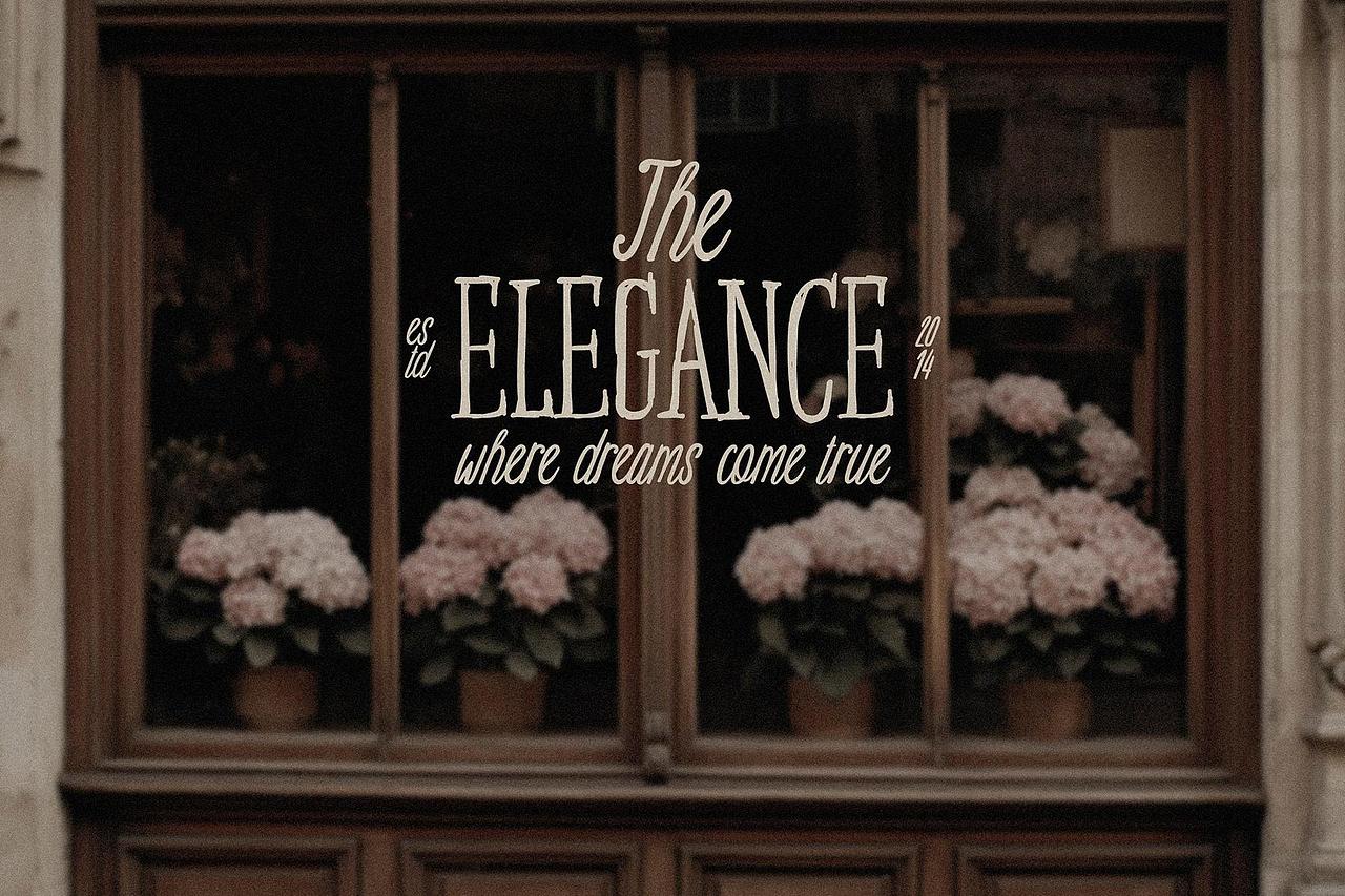 20年代欧式复古店招菜单广告海报标题手写衬线英文字体