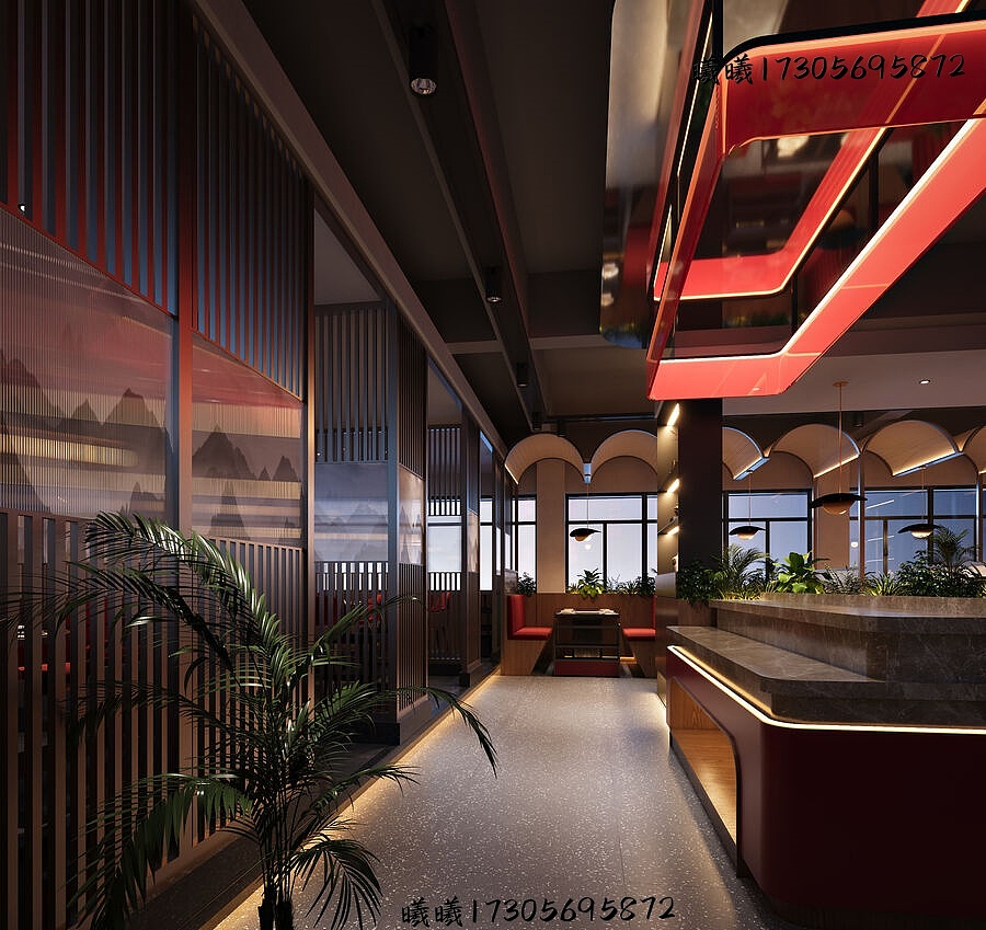 星夜公司 | 新中式火锅店,红墙金影里涮出东方味