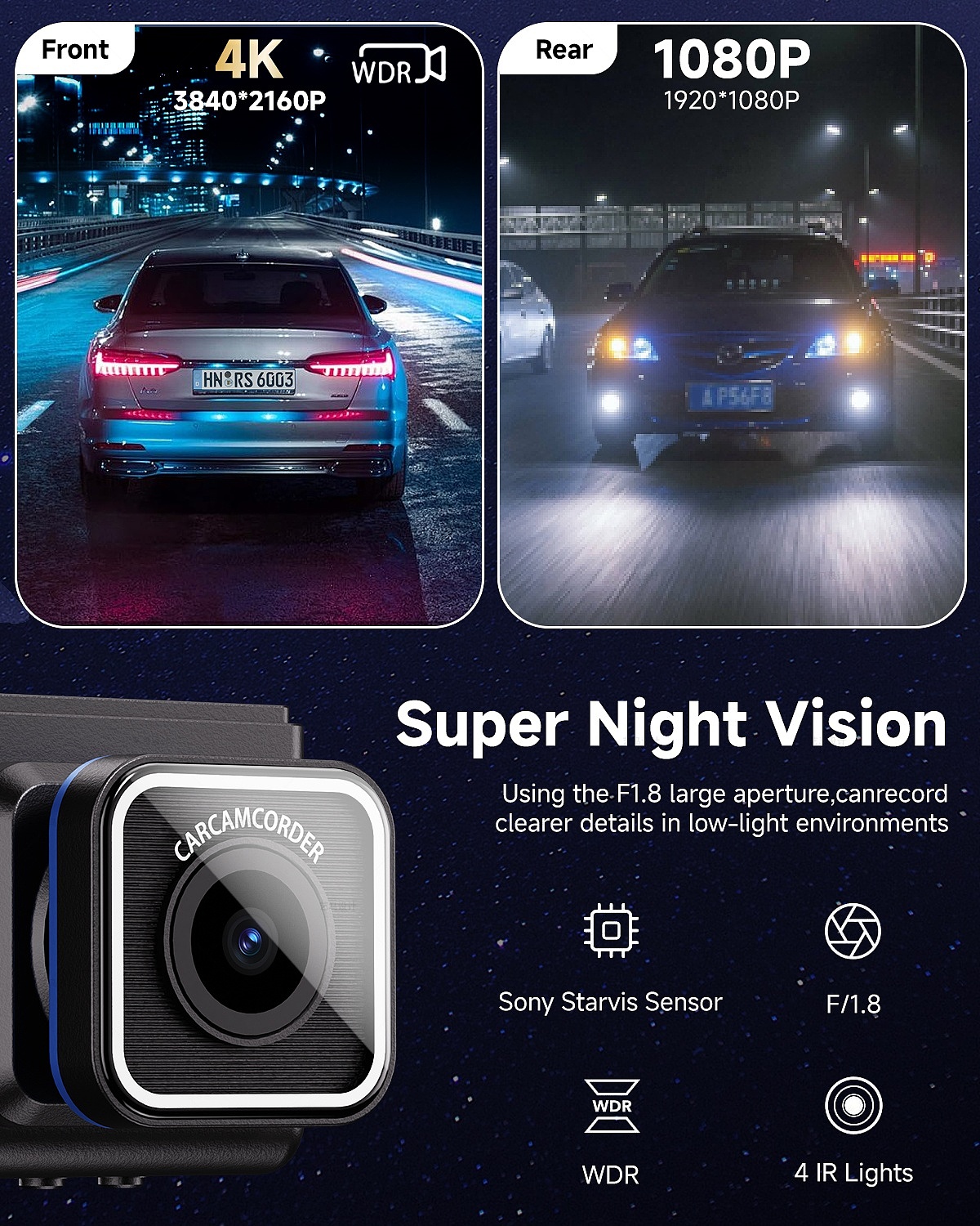 行车记录仪 汽车配件-Amazon亚马逊主副图A+设计案例