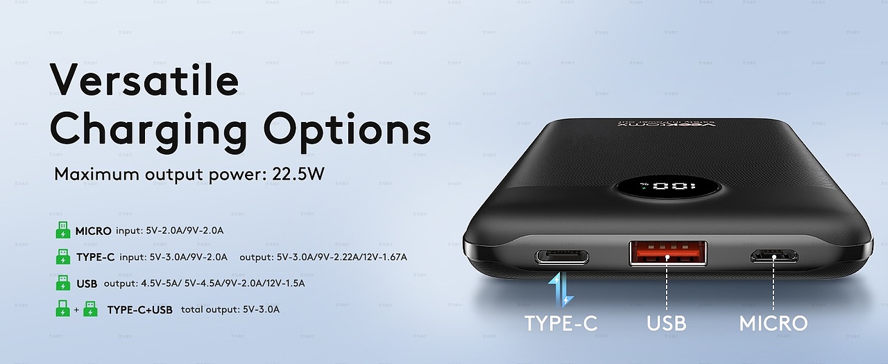 数码电子产品 充电宝-Amazon亚马逊主副图A+设计案例