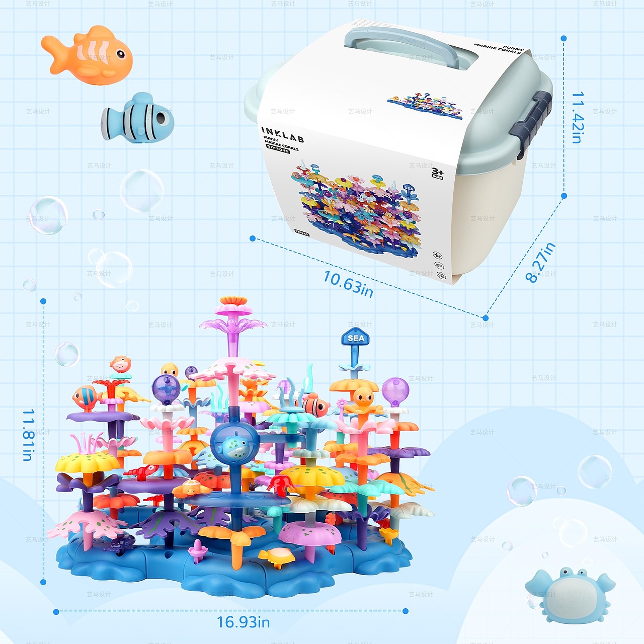 玩具类 珊瑚花积木-Amazon亚马逊主副图A+设计案例