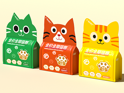 在货架上一眼就看到的猫粮包装！！！