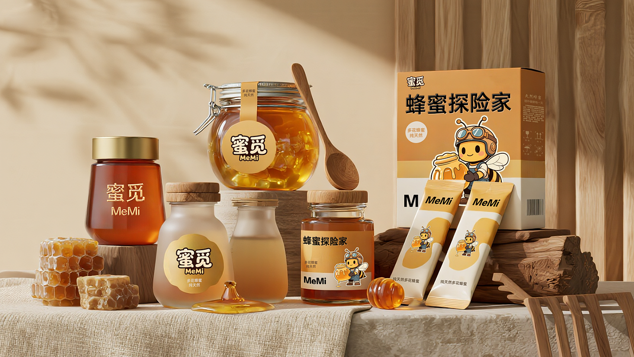 来创作品:蜜觅蜂蜜品牌形象设计