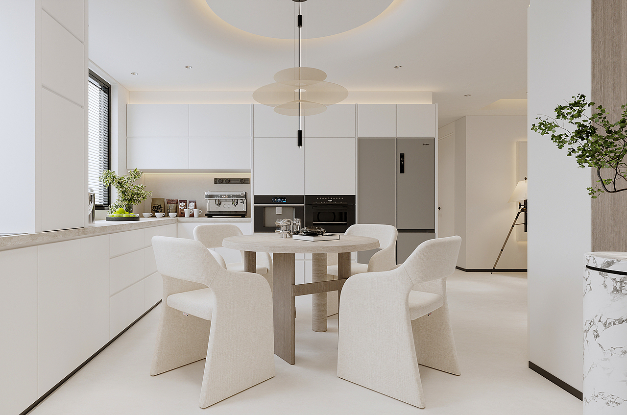 沈阳 金廊公馆170㎡ 奶油风效果表现（图ZMzk0OTk4NDg0） - 家装设计 - 站酷设计师3A视觉表现原创素材 - 站酷ZCOOL