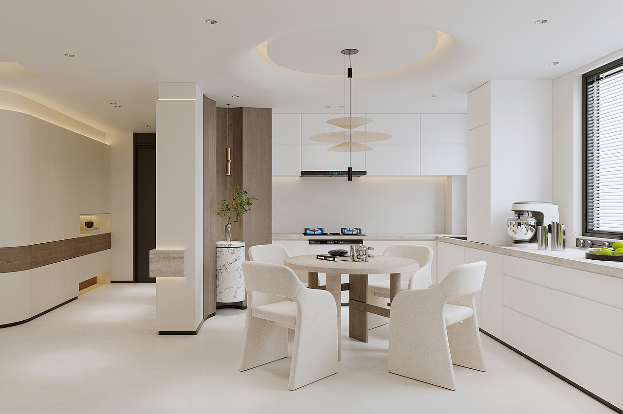 沈阳 金廊公馆170㎡ 奶油风效果表现（图ZMzk0OTk4NDgw） - 家装设计 - 站酷设计师3A视觉表现原创素材 - 站酷ZCOOL