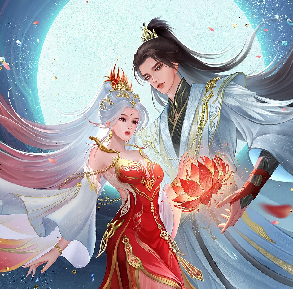 完美世界石昊和火灵儿（图ZMzk1MDAyNTA0） - 商业插画 - 站酷设计师画画的梓襄原创素材 - 站酷ZCOOL