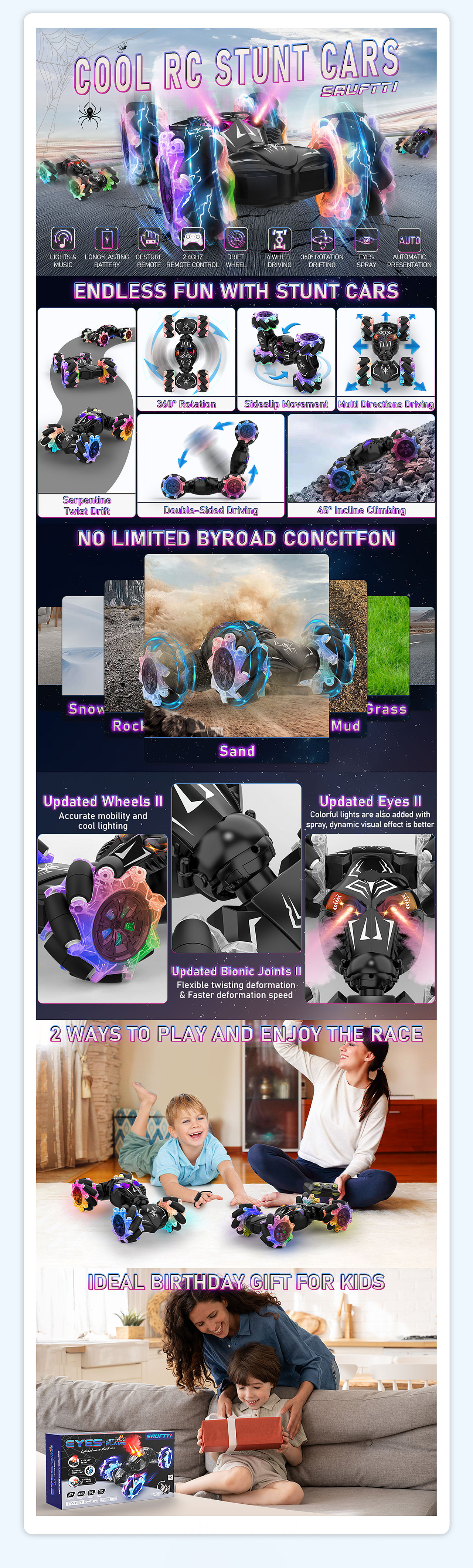 Amazom亚马逊玩具车 蜘蛛侠扭变车 RC遥控车