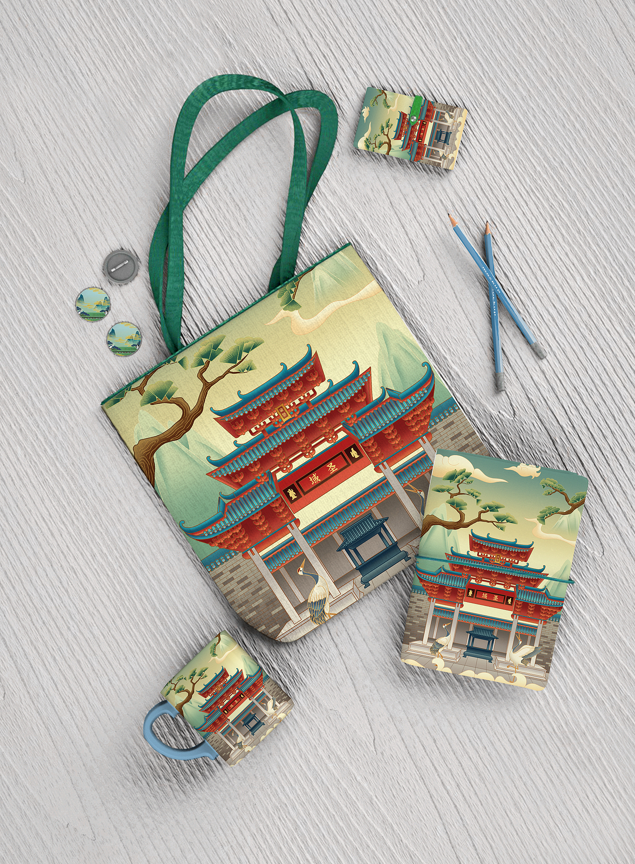 文创插画—佛山祖庙