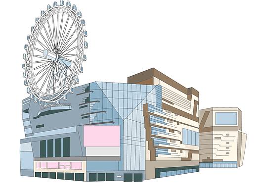 一组矢量图建筑插画