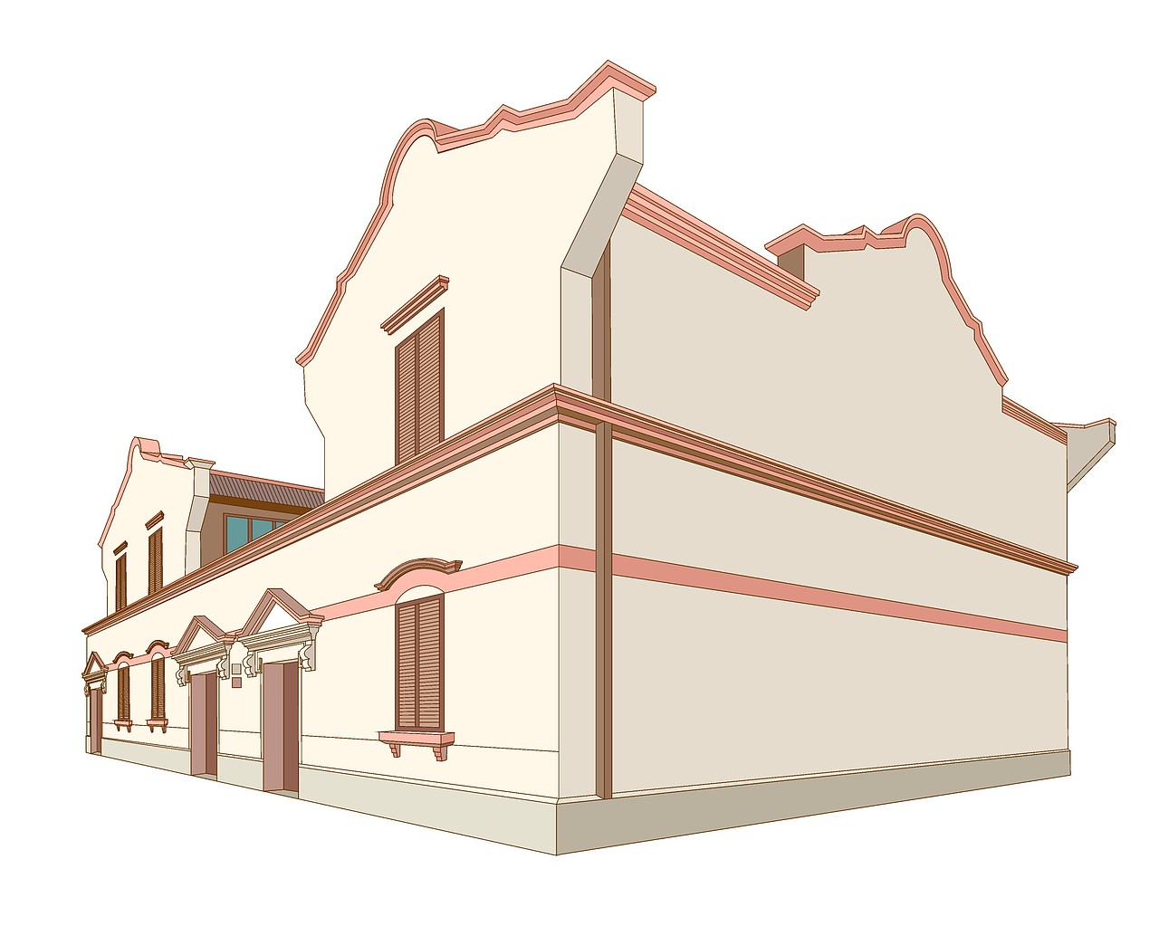一组矢量图建筑插画