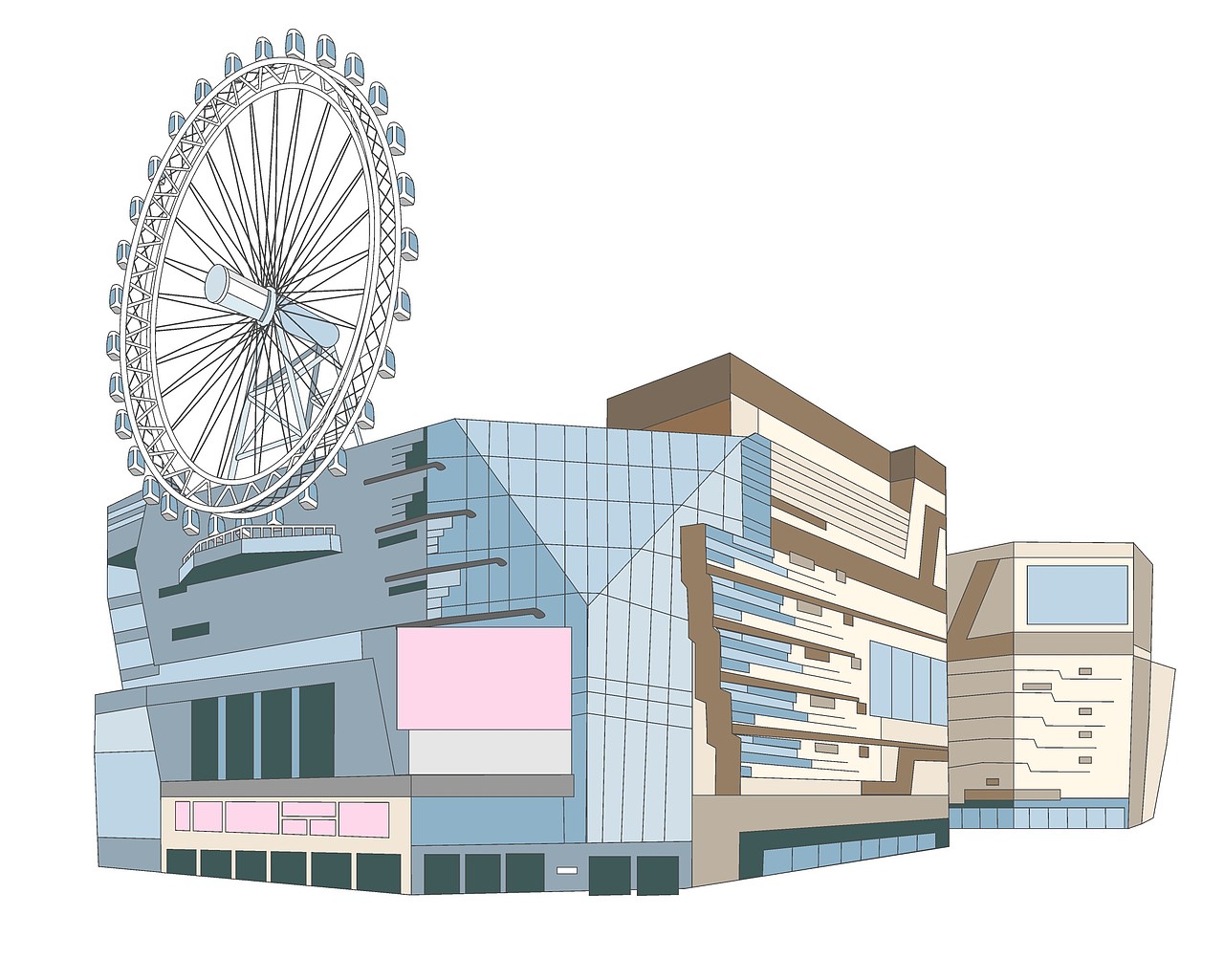 一组矢量图建筑插画