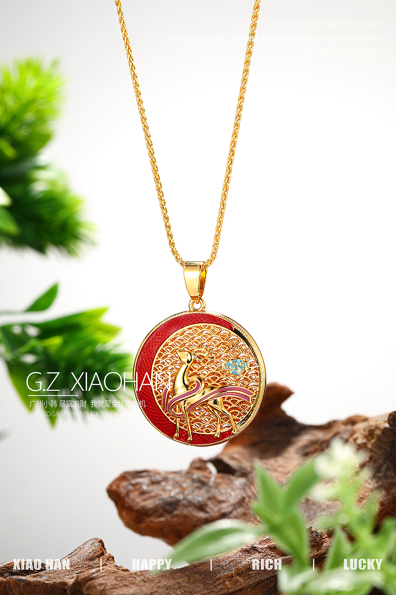 电商饰品拍摄 新中式饰品 古风首饰 国潮 黄金项链拍摄