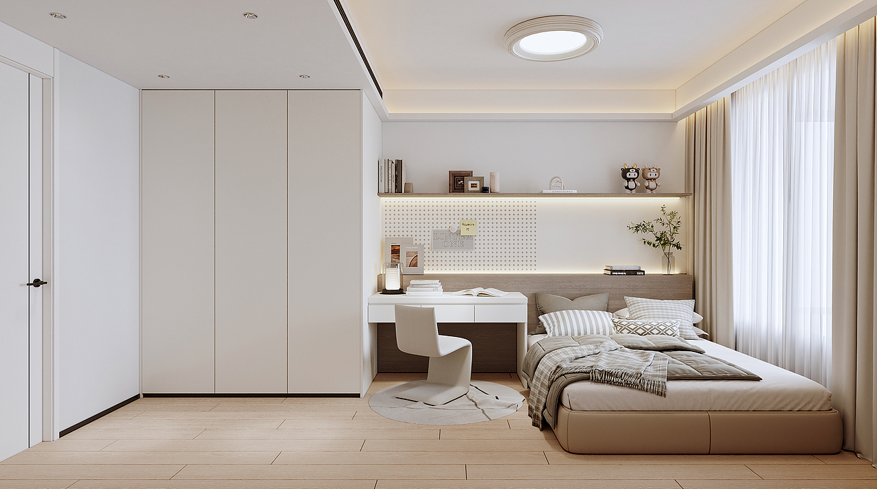 沈阳 金廊公馆170㎡ 奶油风效果表现（图ZMzk1MDg2NTI4） - 家装设计 - 站酷设计师3A视觉表现原创素材 - 站酷ZCOOL