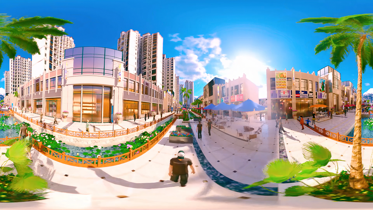 铺面街道VR360全景动画展示1