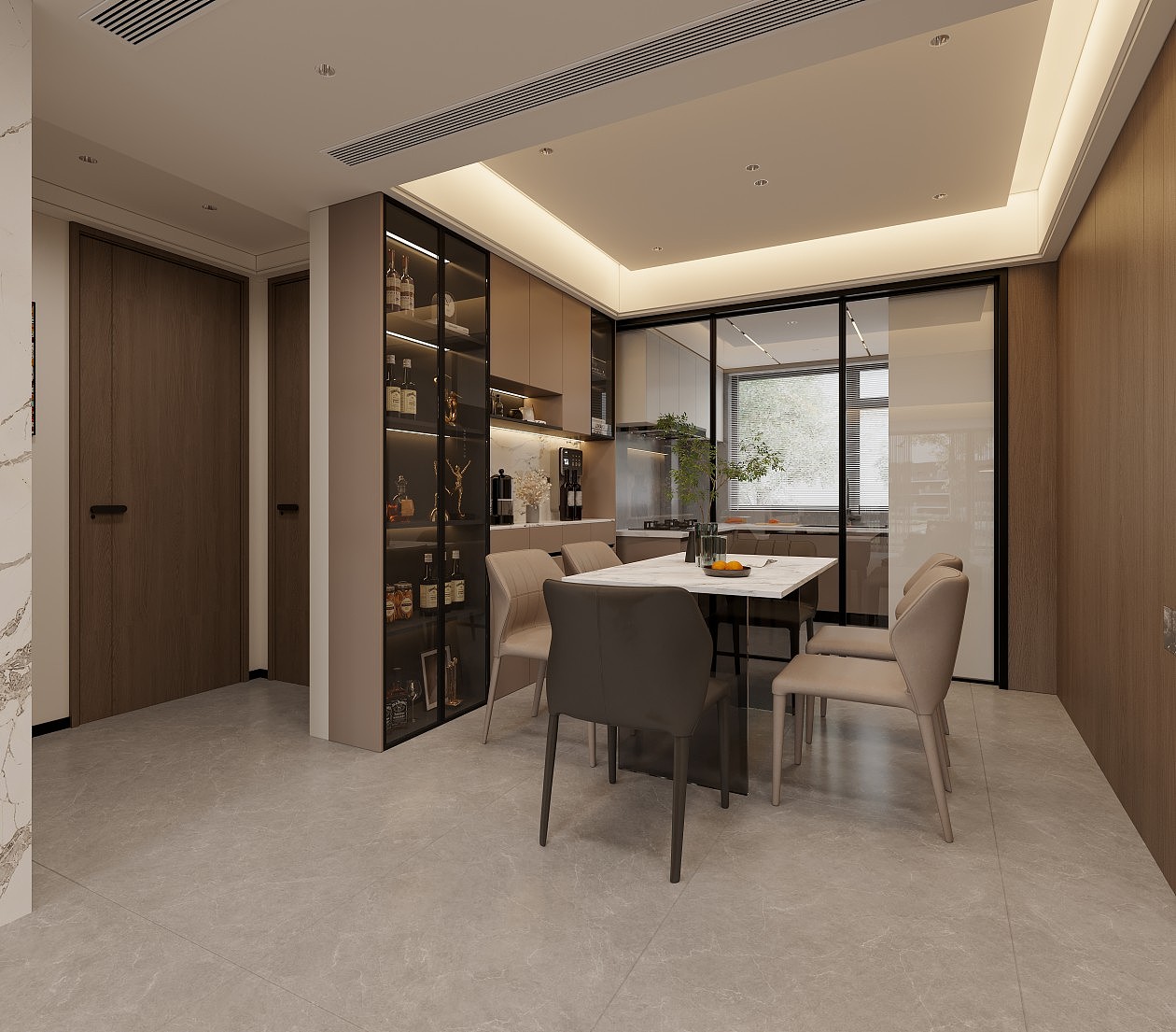 现代简约客餐厅效果图表现