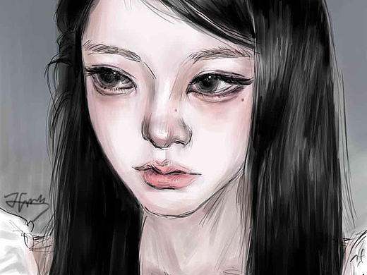 暗黑清冷的美女