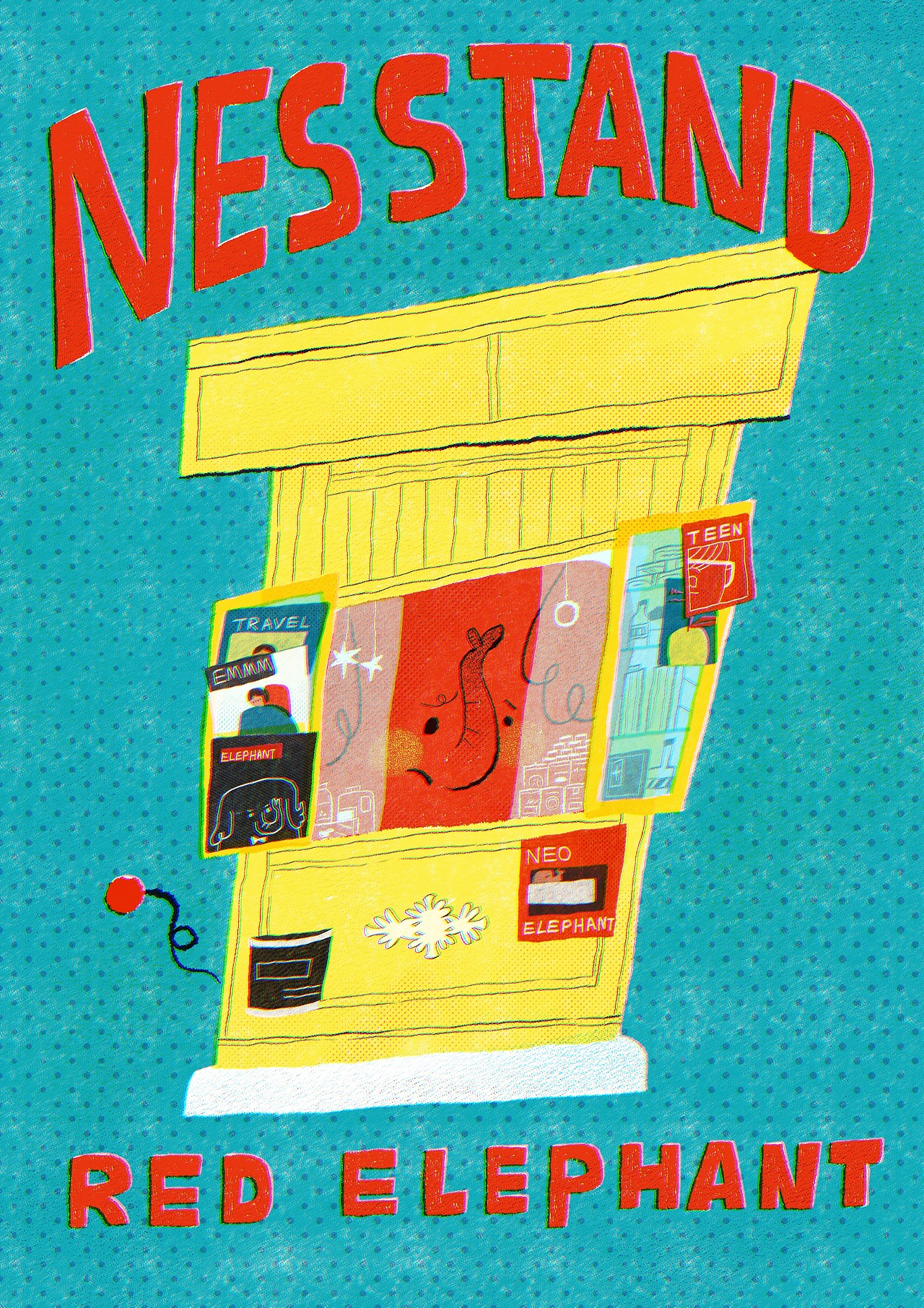 红色小象报刊亭（图ZMzk1MTM3OTM2） - 儿童插画 - 站酷设计师狐豆原创素材 - 站酷ZCOOL