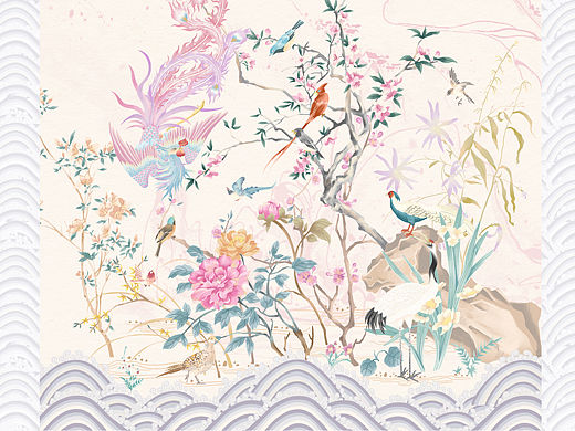 插画设计｜百鸟朝凤