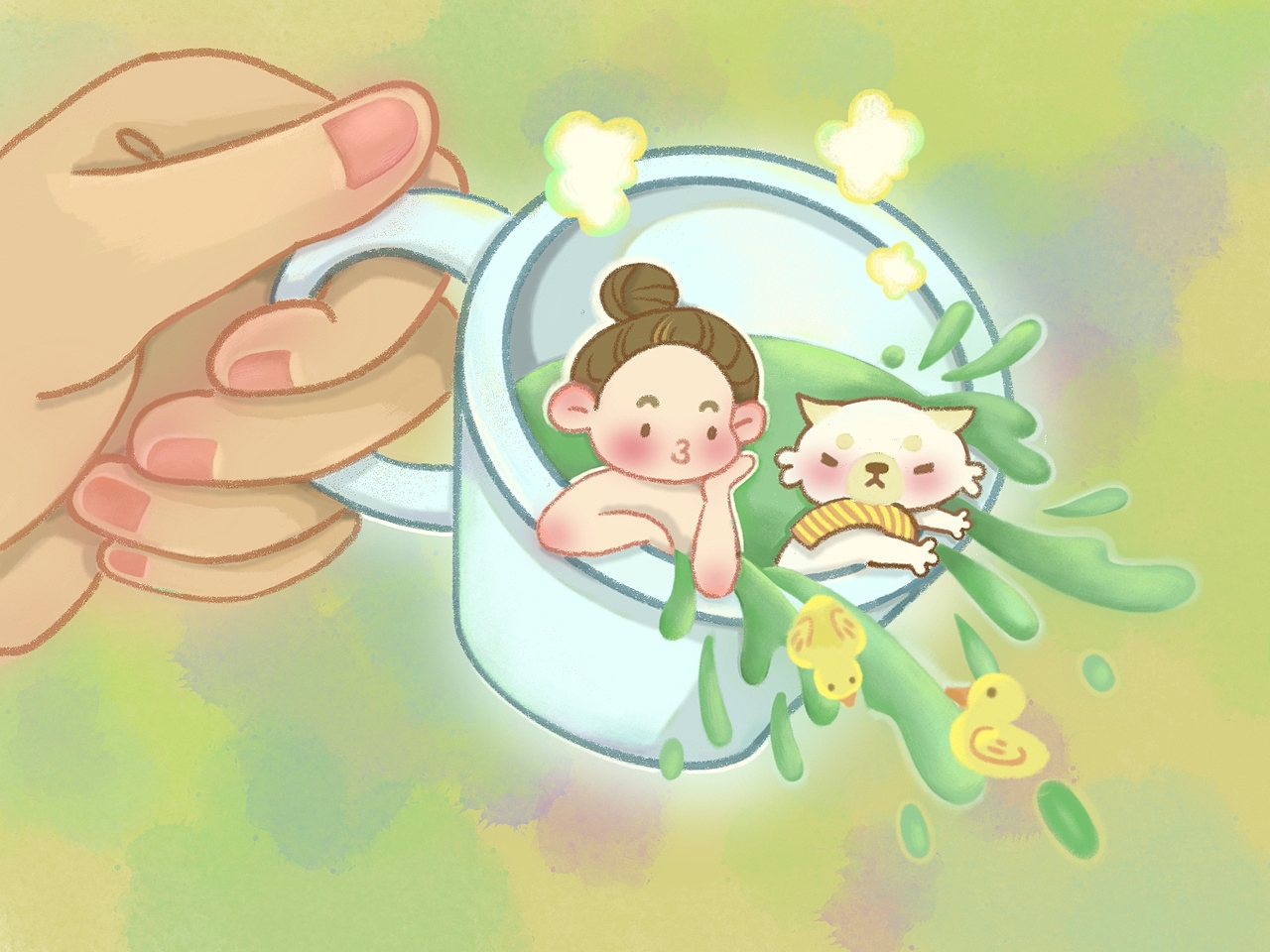 是黄绿色合集！（图ZMzk1MTQ3NjY4） - 儿童插画 - 站酷设计师插画师有茸原创素材 - 站酷ZCOOL