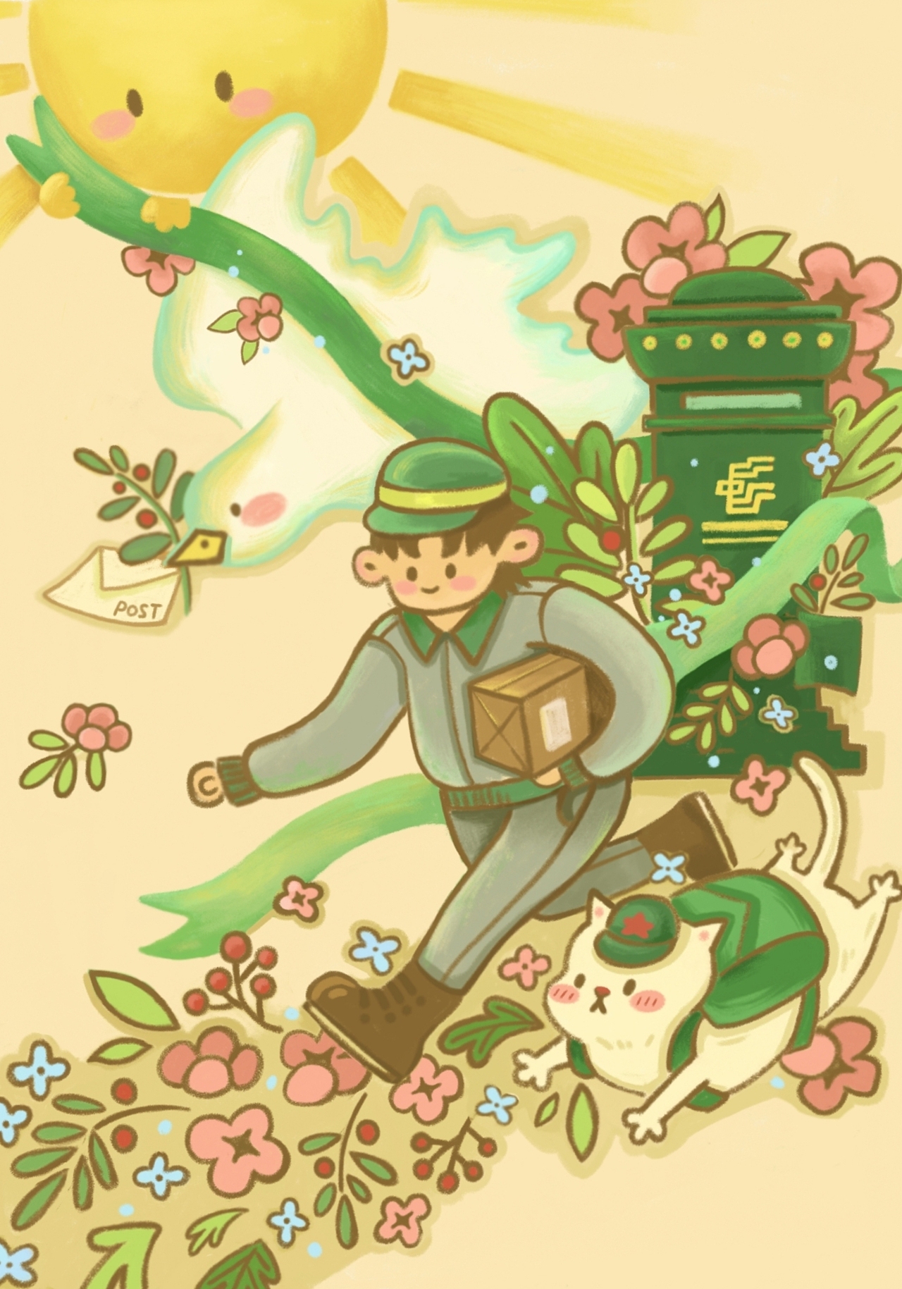 是黄绿色合集！（图ZMzk1MTQ3Njc2） - 儿童插画 - 站酷设计师插画师有茸原创素材 - 站酷ZCOOL