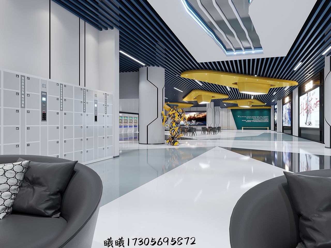 星夜公司 | 炫酷影城设计！幸福蓝海国际影城赏析（图ZMzk1MTU0Mjky） - 商业空间设计 - 站酷设计师子曦666原创素材 - 站酷ZCOOL