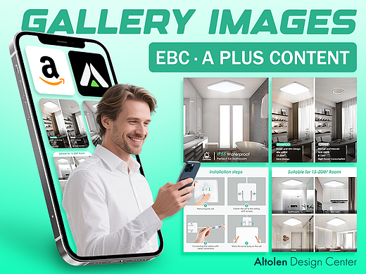 方形吸頂燈丨亞馬遜商業(yè)案例（個人主頁-ZNzI0MDMwODA=） - 其他平面 - 站酷設計師奧仔設計Altolen原創(chuàng)素材 - 站酷ZCOOL