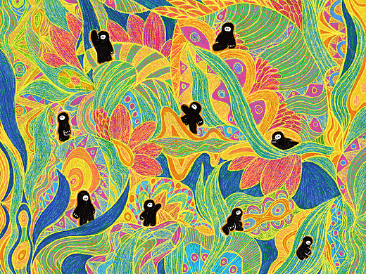 IP影子计划「杂花生树」单幅插画