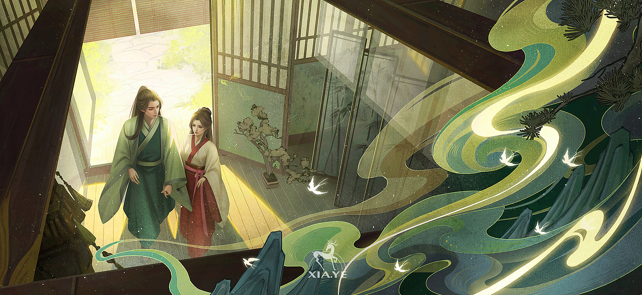 聊斋志异之婴宁第二部分（图ZMzk1MjAyNjI0） - 商业插画 - 站酷设计师画画的夏夜原创素材 - 站酷ZCOOL